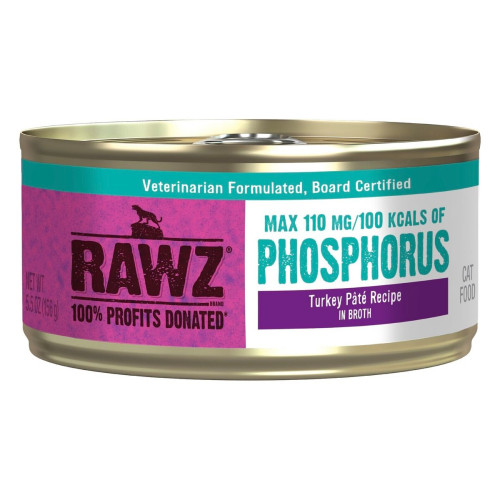 (試食優惠) RAWZ Phosphorus ((Turkey Pate Recipe)) in Broth 5.5oz 低磷系列 火雞肉醬 營養補充罐 貓罐頭 156g (WCRPT24)